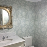 Hamilton, brisbane wallpaper installation in powwder room