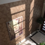 Hope Island wallpaper in front entry