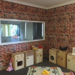 Kemra bricks wallpaper installation in a kindergarten - Brisbane