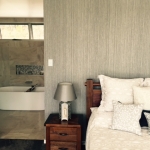 Pimpama wallpaper installation - main bedroom looking into bathroom
