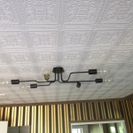 ceiling and wall installtion with stripes and anaglypta - Hope Island Gold Coast