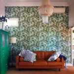 tropical palm leaf wallpaper installation Zillmere Brisbane