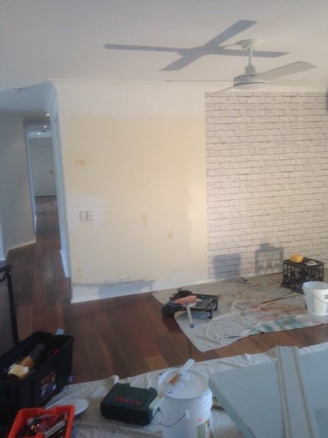 White Brick Wallpaper wall before