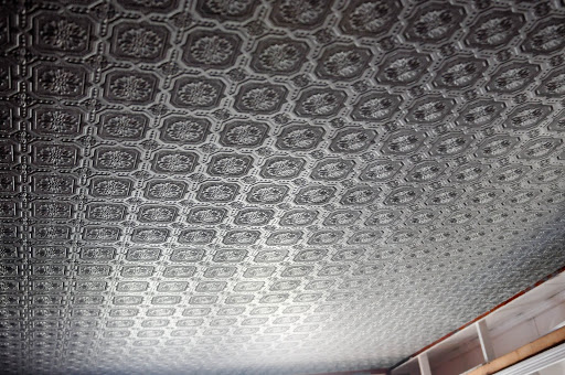 Anaglypta wallpaper ceiling after faux finish paint