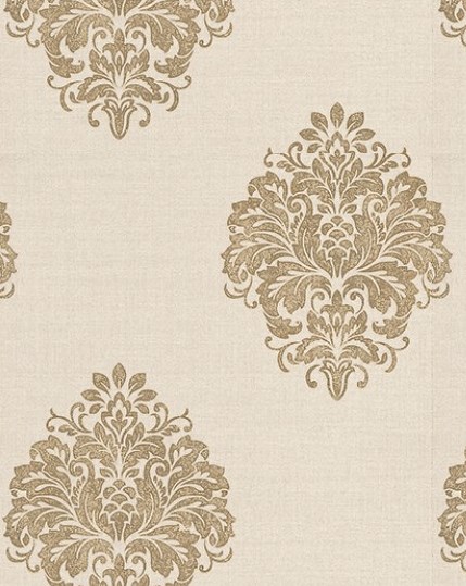 Albany Wallpaper - Naturale Damask - Cream and Gold