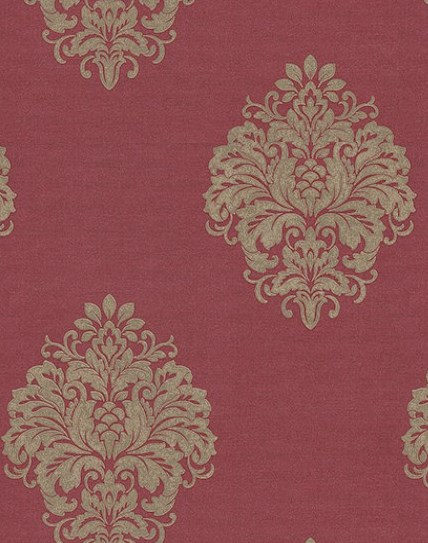 Albany Wallpaper - Naturale Damask - Red and Gold