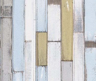 Brewers Wallpaper Serendipity Collection Wood pale blue, lime green, white and grey