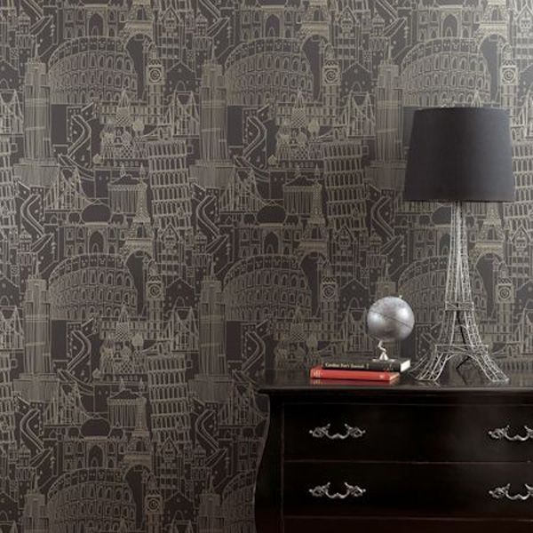 Clarke and Clarke Wallpaper - Showstoppers collection - globetrotter
