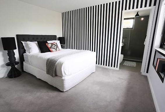 Black And White Striped Wallpaper Used By Bec And George