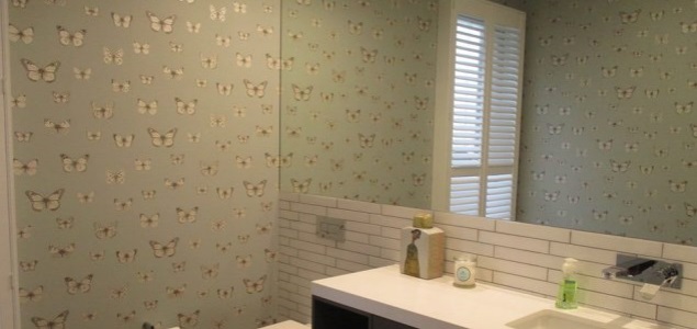 bathroom wallpaper installation Hawthorne Brisbane
