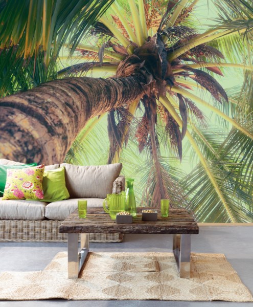 Beach style palm tree mural